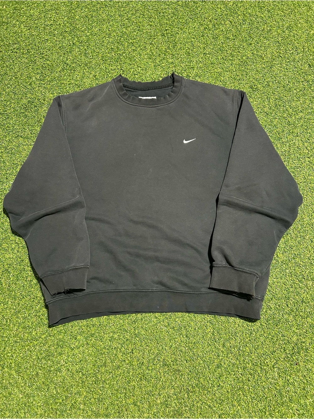 Vintage Y2K Black Baggy Faded Nike Crewneck Sweatshirt